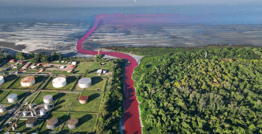 Argentina red canal mystery: Sarandí Canal turns blood-red near Buenos Aires