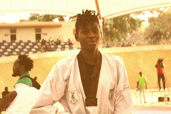 Elizabeth Anyanacho celebrates taekwondo victory at two Olympics