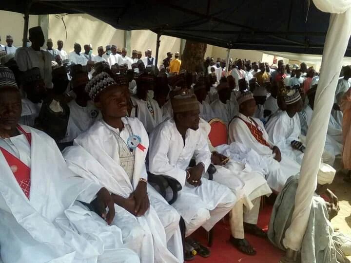 Kebbi mass wedding ceremony with brides and grooms seated