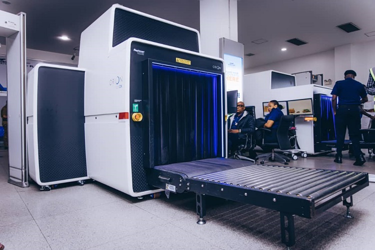 Nigeria airport security checkpoint with advanced surveillance technology